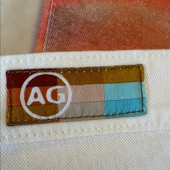 Ag Adriano Goldschmied Saige Mid-Rise Wide-Leg Jeans with Watercolor Wash, sz 28 - Picture 8 of 13